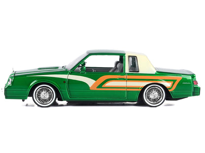 1987 Buick Regal 3.8 SFI Turbo Green Metallic and Cream with Graphics "Get Low" Series 1/24 Diecast Model Car by Motormax <h2>1987 Motormax</h2> <p>High-quality perfect for collectors enthusiasts. Fea