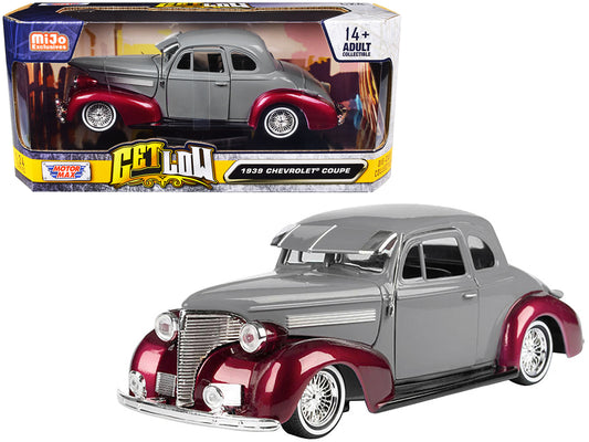1939 Chevrolet Coupe Lowrider Gray and Red Metallic "Get Low" Series 1/24 Diecast Model Car by Motormax <h2>1939 Motormax</h2> <p>High-quality perfect for collectors enthusiasts. Features detailed int