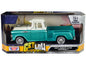 1957 Chevrolet 3100 Stepside Pickup Truck Lowrider Turquoise Metallic and White with Interior "Get Low" Series 1/24 Diecast Model Car by Motormax <h2>1957 Motormax</h2> <p>High-quality perfect for col