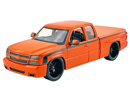 2006 Chevrolet Silverado Custom Pickup Truck Orange Metallic with Black Stripes "Die-Cast Collection" Series 1/25 Diecast Model Car by Motormax <h2>2006 Motormax</h2> <p>High-quality perfect for colle