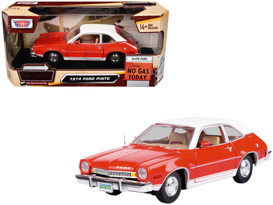1974 Ford Pinto Orange with White Top "Forgotten Classics" Series 1/24 Diecast Model Car by Motormax <h2>1974 Motormax</h2> <p>High-quality perfect for collectors and enthusiasts. Features detailed in