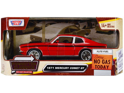 1971 Mercury Comet GT Red with Black Stripes "Forgotten Classics" Series 1/24 Diecast Model Car by Motormax <h2>1971 Motormax</h2> <p>High-quality perfect for collectors and enthusiasts. Features deta