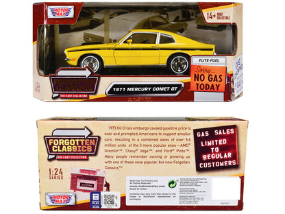 1971 Mercury Comet GT Yellow with Black Stripes "Forgotten Classics" Series 1/24 Diecast Model Car by Motormax <h2>1971 Motormax</h2> <p>High-quality perfect for collectors and enthusiasts. Features d