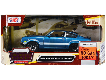 1974 Chevrolet Vega GT Blue Metallic with White Stripes "Forgotten Classics" Series 1/24 Diecast Model Car by Motormax <h2>1974 Motormax</h2> <p>High-quality perfect for collectors and enthusiasts. Fe