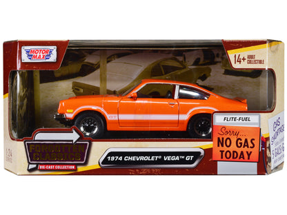 1974 Chevrolet Vega GT Orange Metallic with White Stripes "Forgotten Classics" Series 1/24 Diecast Model Car by Motormax <h2>1974 Motormax</h2> <p>High-quality perfect for collectors and enthusiasts.
