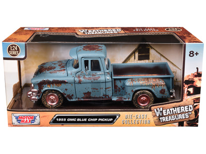 1955 GMC Blue Chip Pickup Truck Matt (Rusted) "Weathered Treasures" Series 1/24 Diecast Model Car by Motormax <h2>1955 Motormax</h2> <p>High-quality perfect for collectors and enthusiasts. Features de