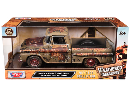 1958 Chevrolet Apache Fleetside Pickup Brown (Rusted) "Weathered Treasures" Series 1/24 Diecast Model Car by Motormax <h2>1958 Motormax</h2> <p>High-quality perfect for collectors and enthusiasts. Fea