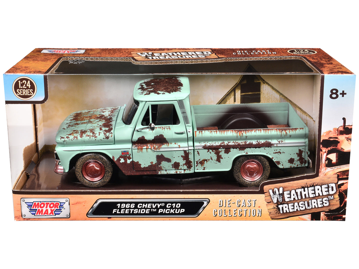 1966 Chevrolet C10 Fleetside Pickup Truck Light Green (Rusted) "Weathered Treasures" Series 1/24 Diecast Model Car by Motormax <h2>1966 Motormax</h2> <p>High-quality perfect for collectors and enthusi