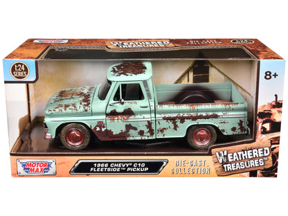 1966 Chevrolet C10 Fleetside Pickup Truck Light Green (Rusted) "Weathered Treasures" Series 1/24 Diecast Model Car by Motormax <h2>1966 Motormax</h2> <p>High-quality perfect for collectors and enthusi