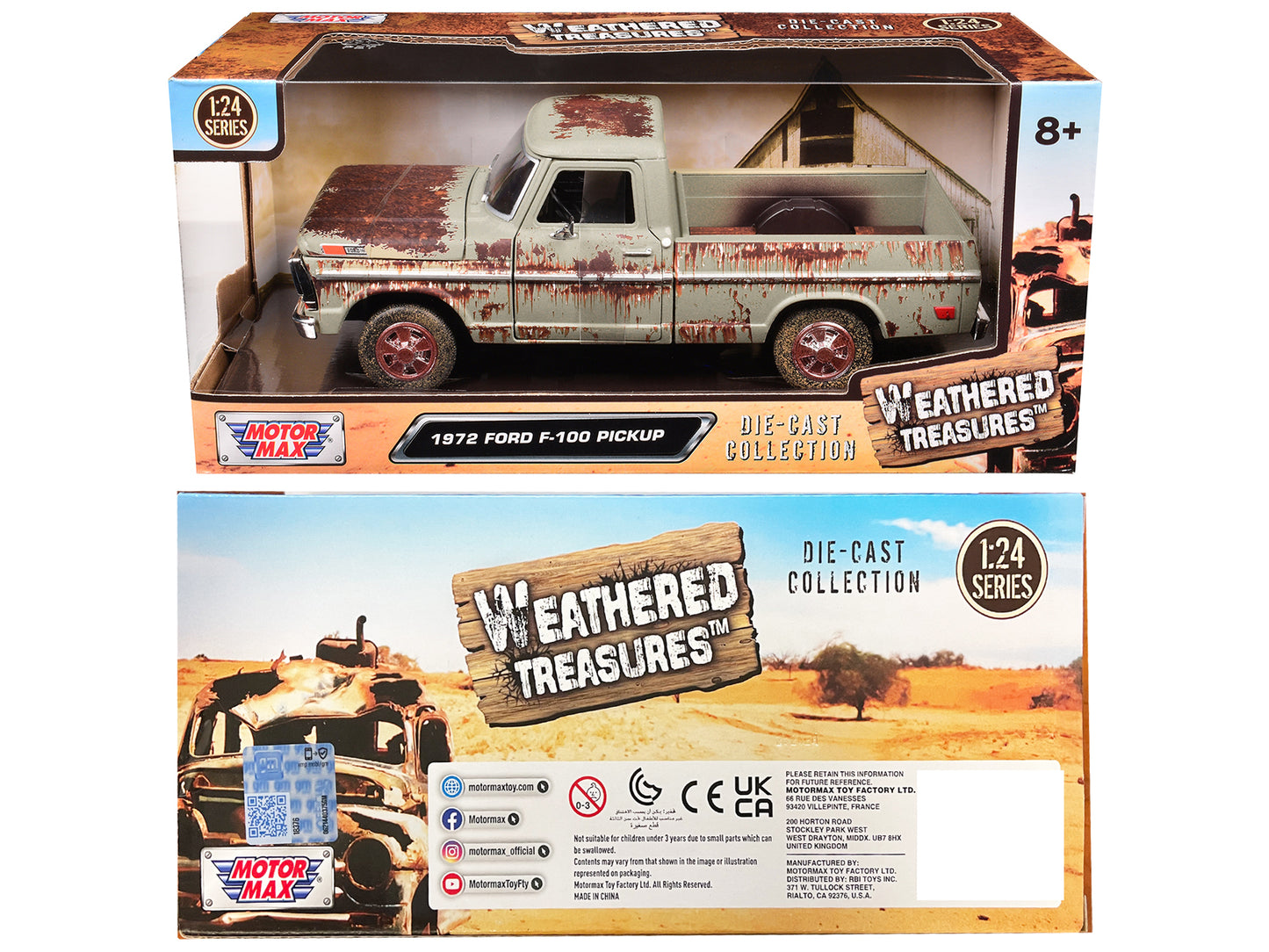 1972 Ford F-100 Pickup Truck Beige (Rusted) "Weathered Treasures" Series 1/24 Diecast Model Car by Motormax <h2>1972 Motormax</h2> <p>High-quality perfect for collectors and enthusiasts. Features deta