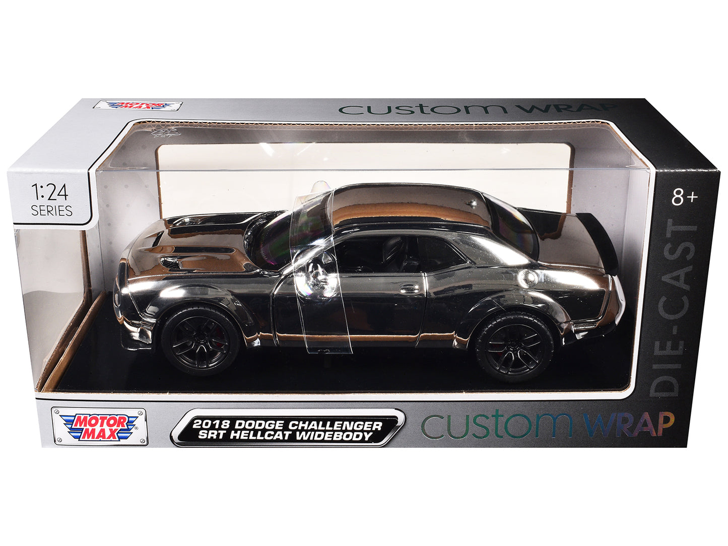 2018 Dodge Challenger SRT Hellcat Widebody Chrome "Custom Wrap" Series 1/24 Diecast Model Car by Motormax <h2>2018 Motormax</h2> <p>High-quality perfect for collectors and enthusiasts. Features detail