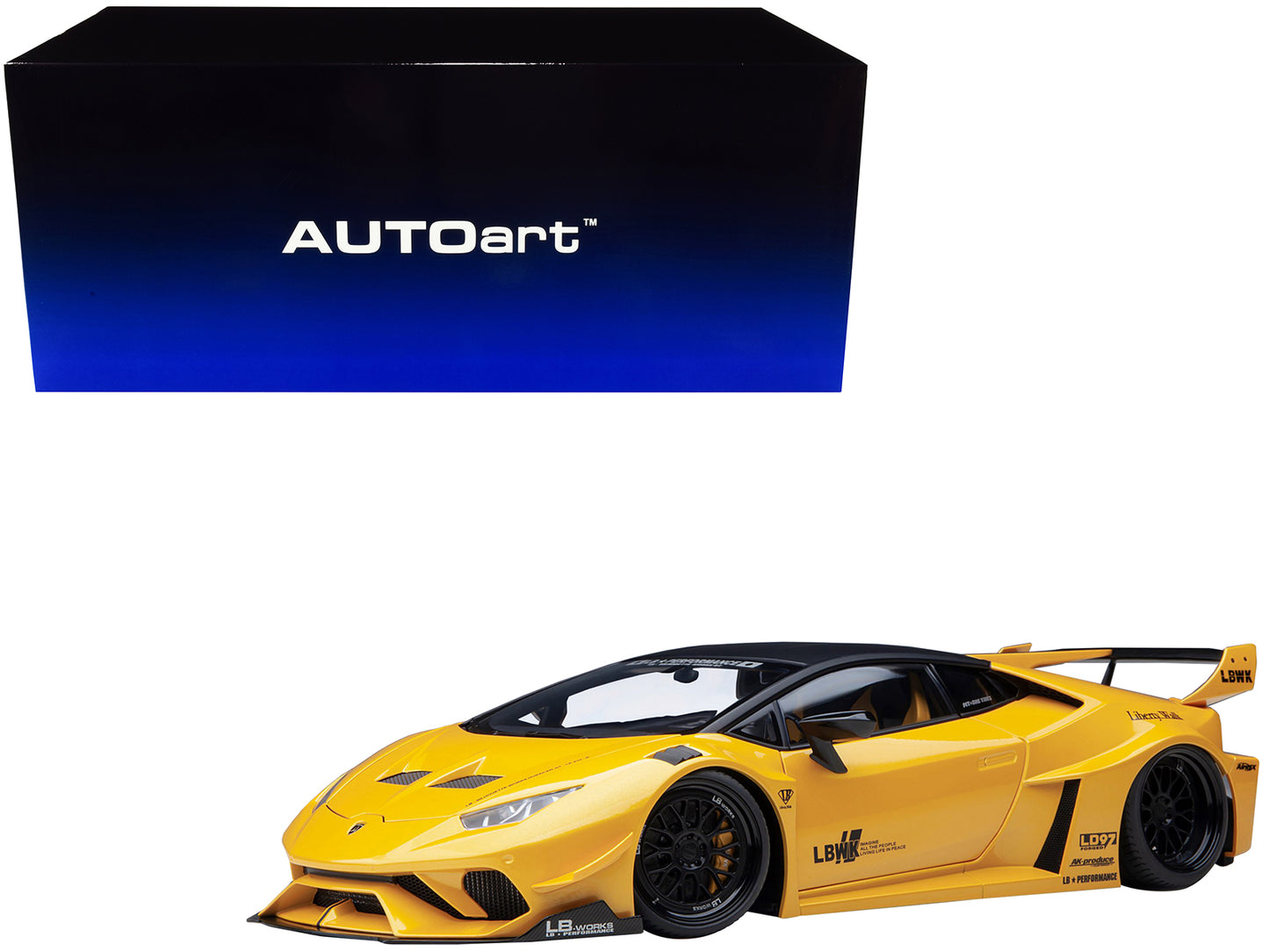 Lamborghini Huracan GT "LB-Silhouette Works" Yellow Metallic with Black Top 1/18 Model Car by Autoart <h2>Lamborghini Autoart</h2> <p>High-quality diecast perfect for collectors and enthusiasts. Featu
