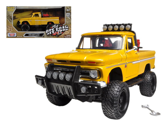 1966 Chevrolet C10 Fleetside Pickup Truck Off Road Yellow 1/24 Diecast Model by Motormax <h2>1966 Motormax</h2> <p>High-quality car perfect for collectors and enthusiasts. Features detailed interior e