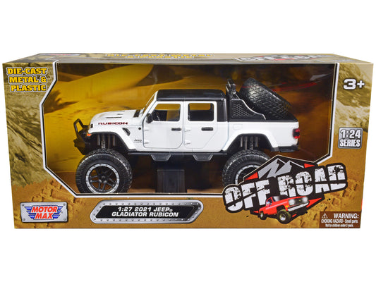 2021 Jeep Gladiator Rubicon Off-Road Pickup Truck White with Black Top "Off Road" Series 1/27 Diecast Model Car by Motormax <h2>2021 Motormax</h2> <p>High-quality perfect for collectors and enthusiast