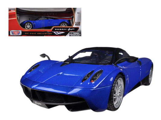 Pagani Huayra Blue with Black Top 1/18 Diecast Model Car by Motormax <h2>Pagani Motormax</h2> <p>High-quality perfect for collectors and enthusiasts. Features detailed interior exterior craftsmanship,