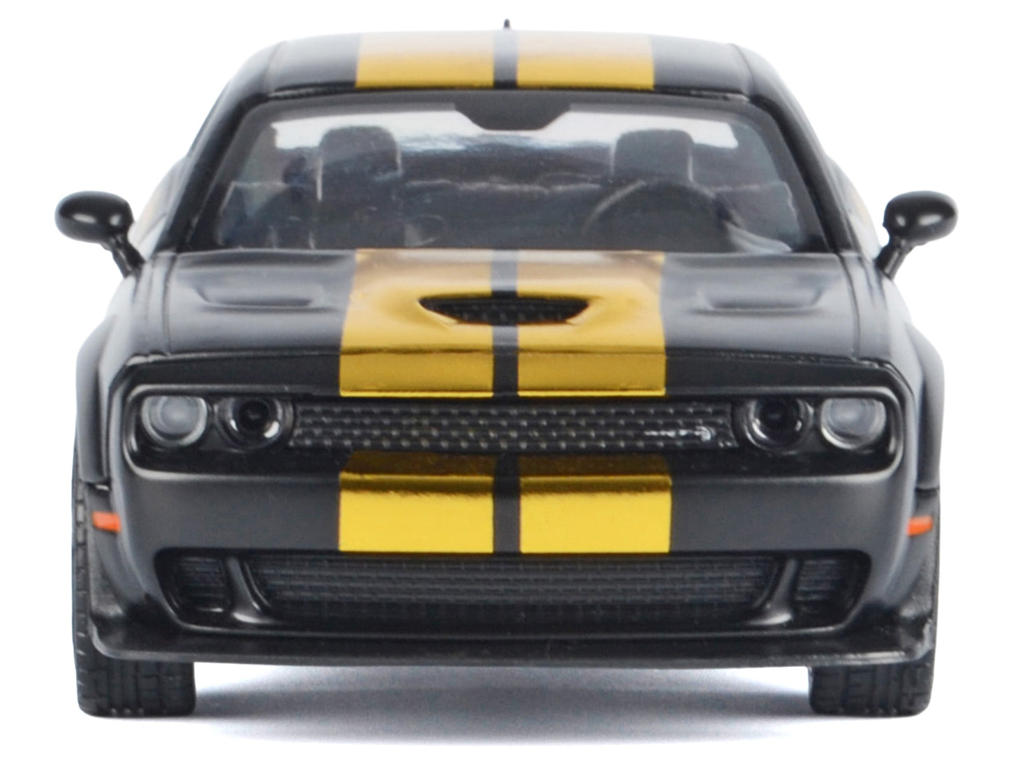 2018 Dodge Challenger SRT Hellcat Widebody Matt Black with Gold Stripes and Graphics "Midnight Eclipse" Series 1/24 Diecast Model Car by Motormax <h2>2018 Motormax</h2> <p>High-quality perfect for col