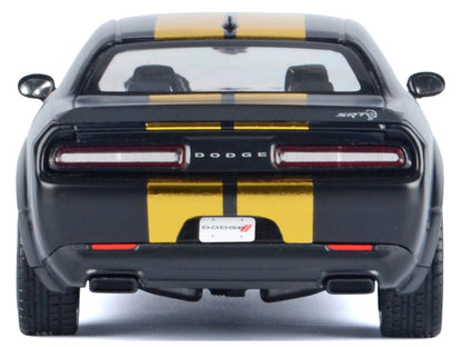 2018 Dodge Challenger SRT Hellcat Widebody Matt Black with Gold Stripes and Graphics "Midnight Eclipse" Series 1/24 Diecast Model Car by Motormax <h2>2018 Motormax</h2> <p>High-quality perfect for col