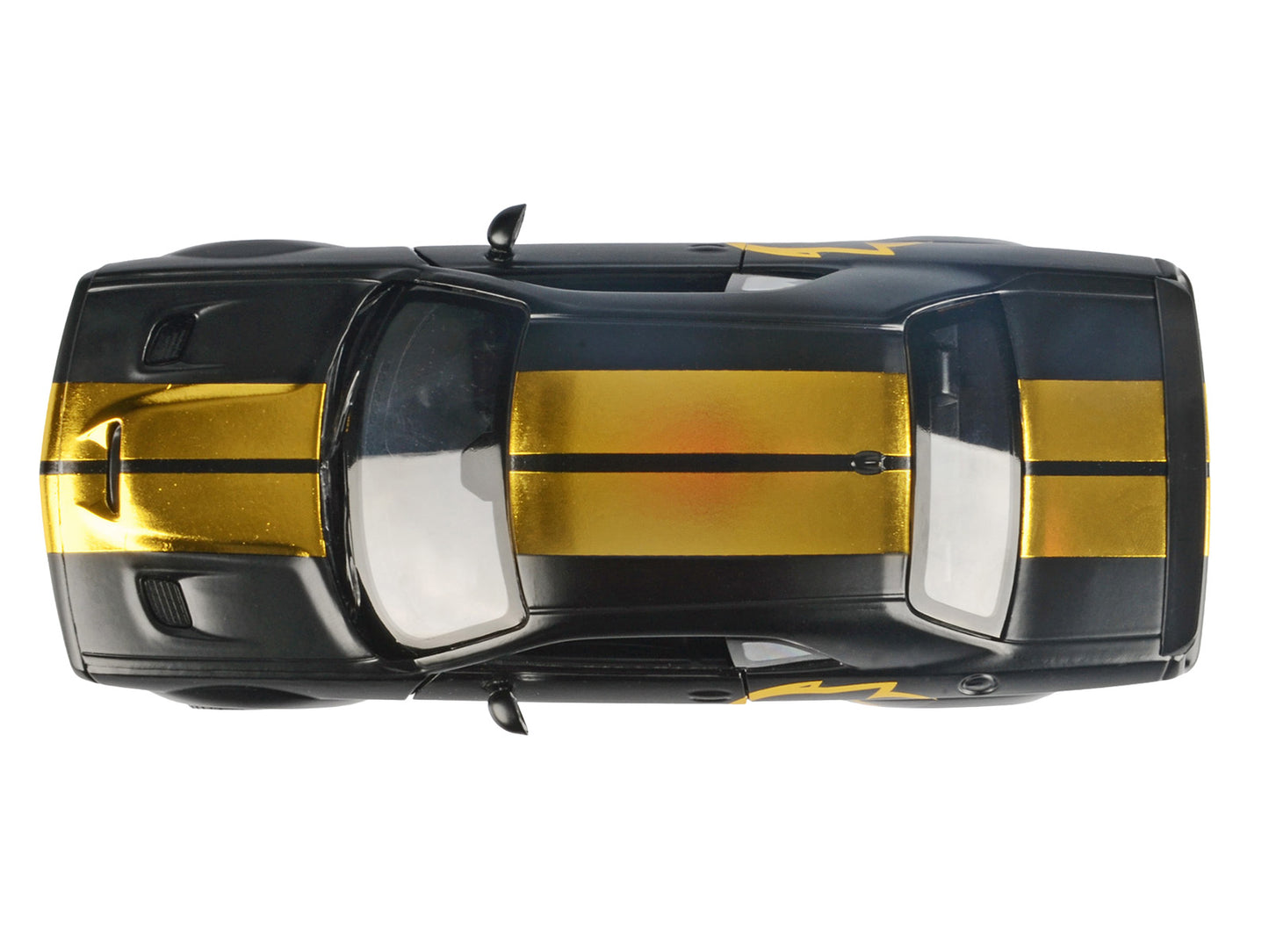 2018 Dodge Challenger SRT Hellcat Widebody Matt Black with Gold Stripes and Graphics "Midnight Eclipse" Series 1/24 Diecast Model Car by Motormax <h2>2018 Motormax</h2> <p>High-quality perfect for col