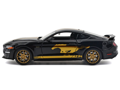 2018 Ford Mustang GT 5.0 Black with Gold Stripes and Graphics "Midnight Eclipse" Series 1/24 Diecast Model Car by Motormax <h2>2018 Motormax</h2> <p>High-quality perfect for collectors enthusiasts. Fe