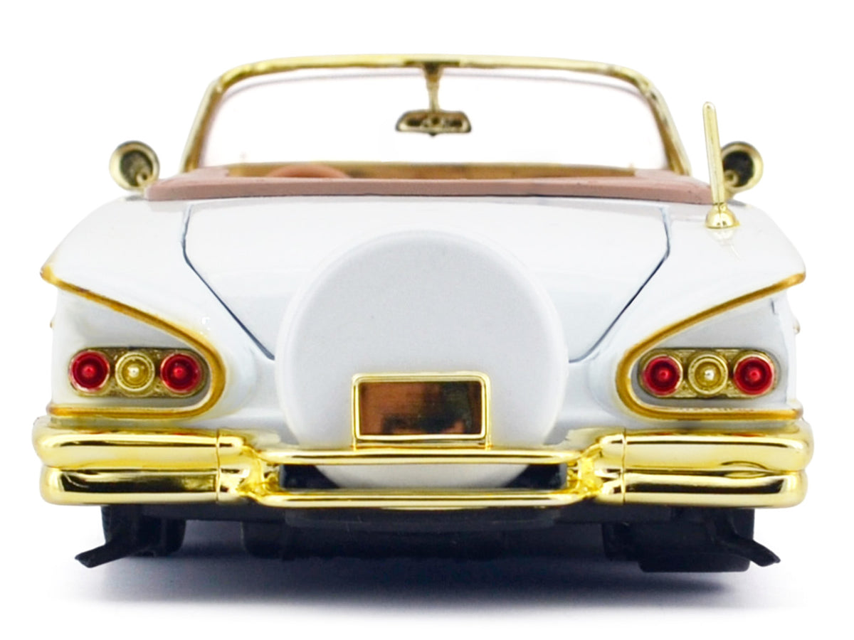 1958 Chevrolet Impala White Metallic Gold 1/24 Diecast Model Car - Motormax