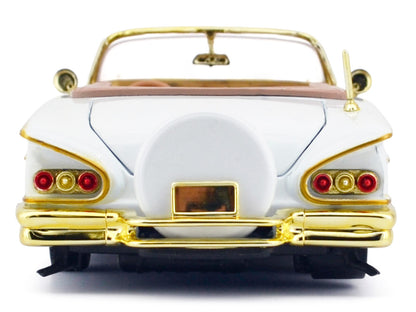 1958 Chevrolet Impala White Metallic Gold 1/24 Diecast Model Car - Motormax