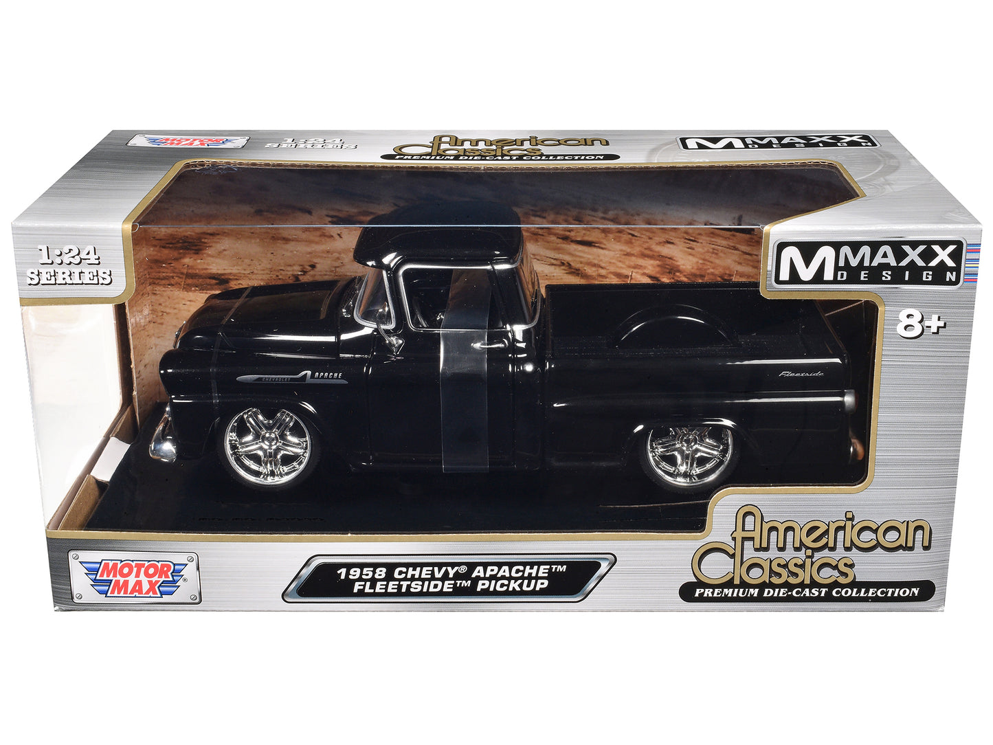 1958 Chevrolet Apache Fleetside Pickup Black "Maxx Design" "American Classics" Series 1/24 Diecast Model Car by Motormax <h2>1958 Motormax</h2> <p>High-quality perfect for collectors and enthusiasts.