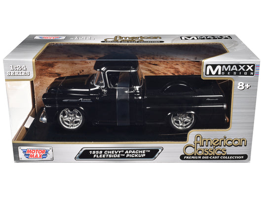 1958 Chevrolet Apache Fleetside Pickup Black "Maxx Design" "American Classics" Series 1/24 Diecast Model Car by Motormax <h2>1958 Motormax</h2> <p>High-quality perfect for collectors and enthusiasts.