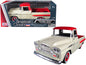 1958 Chevrolet Apache Fleetside Pickup Truck Cream with Red Top 1/24 Diecast Model Car by Motormax <h2>1958 Motormax</h2> <p>High-quality perfect for collectors and enthusiasts. Features detailed inte