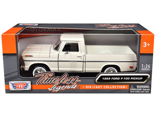 1969 Ford F-100 Pickup Truck Cream "Timeless Legends" Series 1/24 Diecast Model Car by Motormax <h2>1969 Motormax</h2> <p>High-quality perfect for collectors and enthusiasts. Features detailed interio