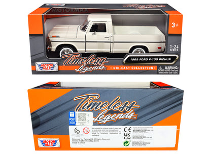 1969 Ford F-100 Pickup Truck Cream "Timeless Legends" Series 1/24 Diecast Model Car by Motormax <h2>1969 Motormax</h2> <p>High-quality perfect for collectors and enthusiasts. Features detailed interio