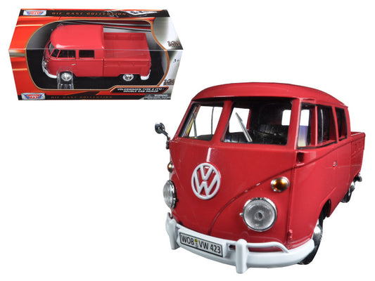 Volkswagen Type 2 (T1) Double Cab Pickup Truck Wax Red 1/24 Diecast Model Car by Motormax <h2>Volkswagen Motormax</h2> <p>High-quality perfect for collectors and enthusiasts. Features detailed interio