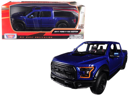 2017 Ford F-150 Raptor Pickup Truck Blue with Black Wheels 1/27 Diecast Model Car by Motormax <h2>2017 Motormax</h2> <p>High-quality perfect for collectors and enthusiasts. Features detailed interior