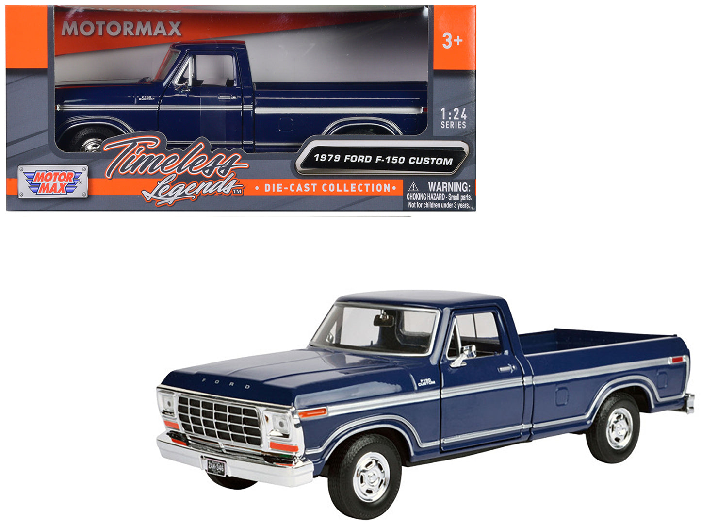 1979 Ford F-150 Pickup Truck Dark Blue 1/24 Diecast Model Car by Motormax <h2>1979 Motormax</h2> <p>High-quality perfect for collectors and enthusiasts. Features detailed interior exterior craftsmansh