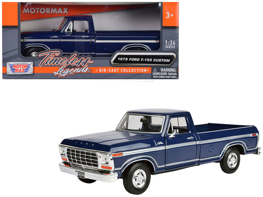 1979 Ford F-150 Pickup Truck Dark Blue 1/24 Diecast Model Car by Motormax <h2>1979 Motormax</h2> <p>High-quality perfect for collectors and enthusiasts. Features detailed interior exterior craftsmansh
