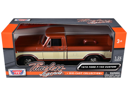 1979 Ford F-150 Custom Pickup Truck Brown Metallic and Cream "Timeless Legends" Series 1/24 Diecast Model Car by Motormax <h2>1979 Motormax</h2> <p>High-quality perfect for collectors enthusiasts. Fea