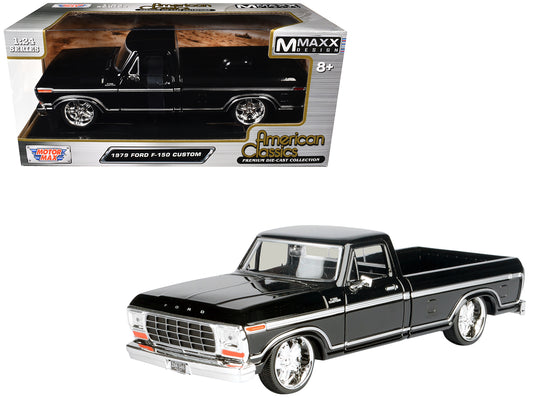 1979 Ford F-150 Custom Pickup Truck Black "Maxx Design" Series 1/24 T&y Diecast Model Car by Motormax