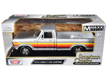 1979 Ford F-150 Custom Pickup Truck Silver Metallic with Side Stripes "American Classics" Series 1/24 Diecast Model Car by Motormax <h2>1979 Motormax</h2> <p>High-quality perfect for collectors and en