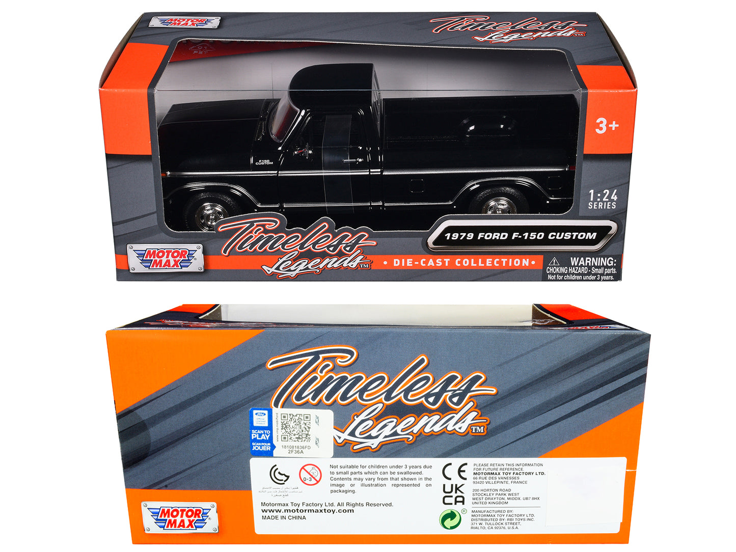 1979 Ford F-150 Custom Pickup Truck Black "Timeless Legends" Series 1/24 Diecast Model Car by Motormax <h2>1979 Motormax</h2> <p>High-quality perfect for collectors and enthusiasts. Features detailed