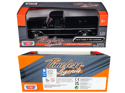 1979 Ford F-150 Custom Pickup Truck Black "Timeless Legends" Series 1/24 Diecast Model Car by Motormax <h2>1979 Motormax</h2> <p>High-quality perfect for collectors and enthusiasts. Features detailed