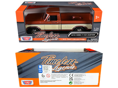1979 Ford F-150 Custom Pickup Truck Brown Metallic and Cream "Timeless Legends" Series 1/24 Diecast Model Car by Motormax <h2>1979 Motormax</h2> <p>High-quality perfect for collectors enthusiasts. Fea