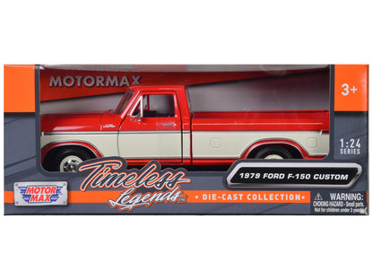 1979 Ford F-150 Custom Pickup Truck Orange and Cream 1/24 Diecast Model Car by Motormax <h2>1979 Motormax</h2> <p>High-quality perfect for collectors enthusiasts. Features detailed interior exterior c