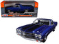 1970 Chevrolet El Camino SS 396 Dark Blue Metallic with Black Stripes 1/24 Diecast Model Car by Motormax