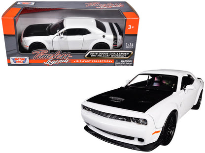 2018 Dodge Challenger SRT Hellcat Widebody White with Black Hood 1/24 Diecast Model Car by Motormax <h2>2018 Motormax</h2> <p>High-quality perfect for collectors and enthusiasts. Features detailed int