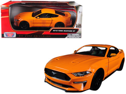 2018 Ford Mustang GT 5.0 Orange with Black Wheels 1/24 Diecast Model Car by Motormax <h2>2018 Motormax</h2> <p>High-quality perfect for collectors and enthusiasts. Features detailed interior exterior