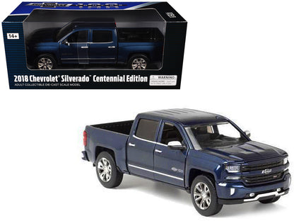 2018 Chevrolet Silverado LTZ Pickup Truck Centennial Edition Blue Metallic "100 Years Anniversary" 1/27 Diecast Model Car by Motormax <h2>2018 Motormax</h2> <p>High-quality perfect for collectors and