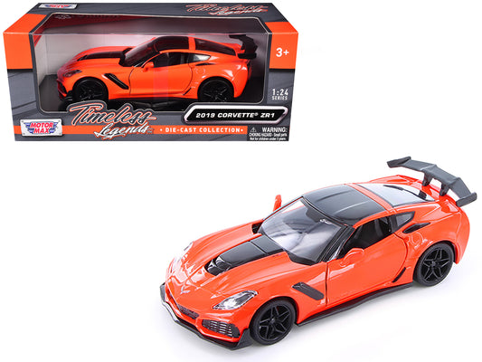 2019 Chevrolet Corvette ZR1 Orange with Black Accents 1/24 Diecast Model Car by Motormax <h2>2019 Motormax</h2> <p>High-quality perfect for collectors and enthusiasts. Features detailed interior exter