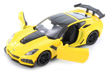 2019 Chevrolet Corvette ZR1 Yellow with Black Accents 1/24 Diecast Model Car by Motormax