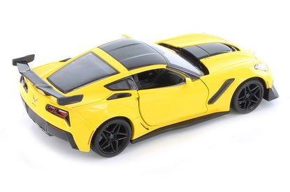2019 Chevrolet Corvette ZR1 Yellow with Black Accents 1/24 Diecast Model Car by Motormax