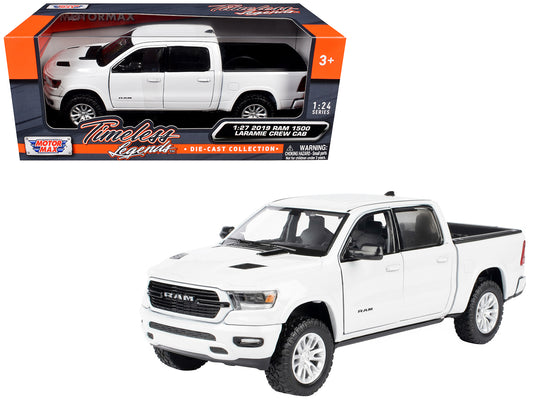 2019 RAM 1500 Laramie Crew Cab Pickup Truck White "Timeless Legends" Series 1/24 T&y Diecast Model Car by Motormax