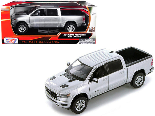 2019 RAM 1500 Laramie Crew Cab Pickup Truck Silver Metallic 1/24 Diecast Model Car by Motormax <h2>2019 Motormax</h2> <p>High-quality perfect for collectors and enthusiasts. Features detailed interior